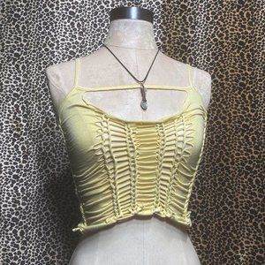 ★ sun yellow braided crop top ★